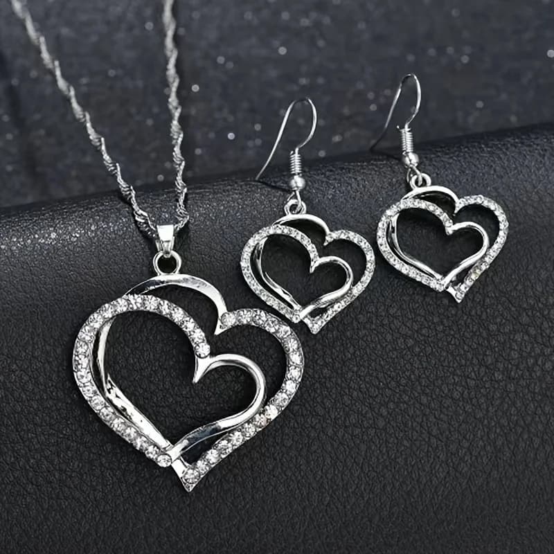 Hollow Heart Outline Set - Jewelry Sets
