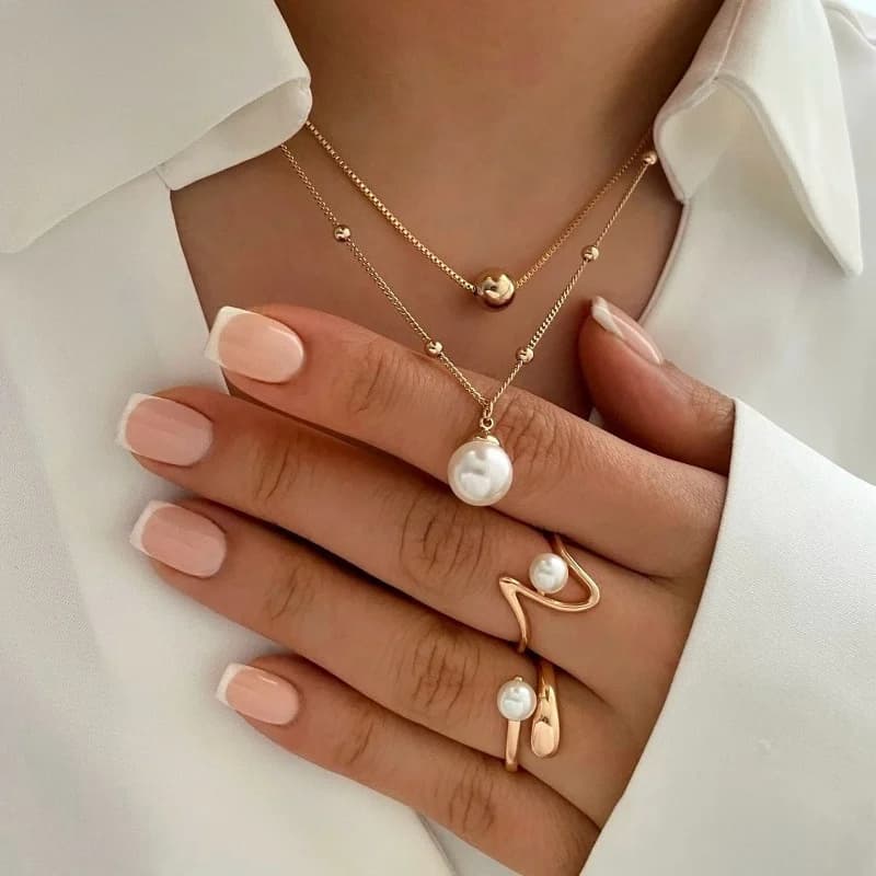 Classic Round Pearl Beads Set - Jewelry Sets