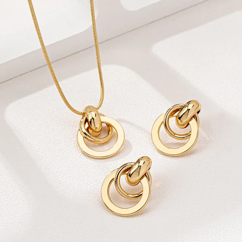 European Bold Gold Link Set - Jewelry Sets