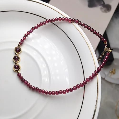 Garnet Red Bowknot Dainty Bracelet - Bracelets