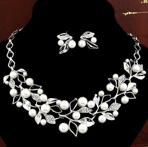 Silver Branch & Pearl Nature Set - Jewelry Sets