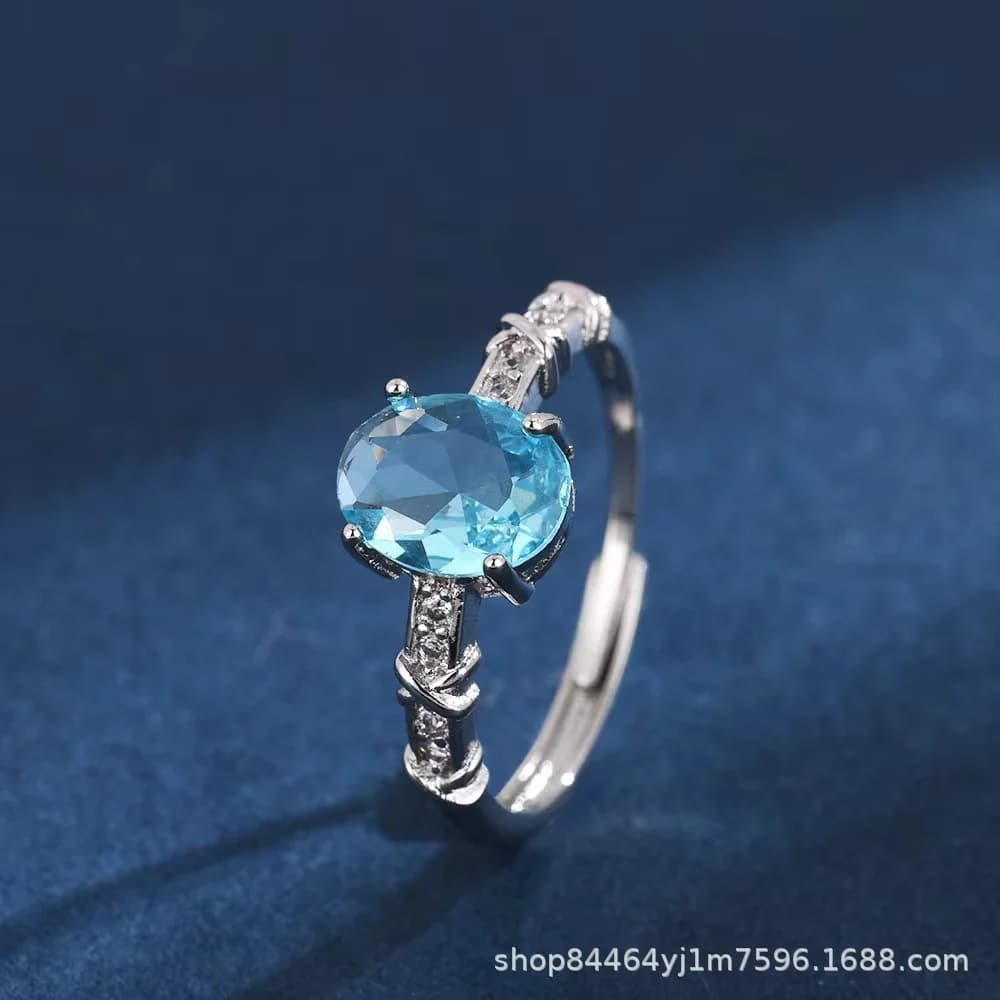 Blue Topaz Adjustable Ring - Rings