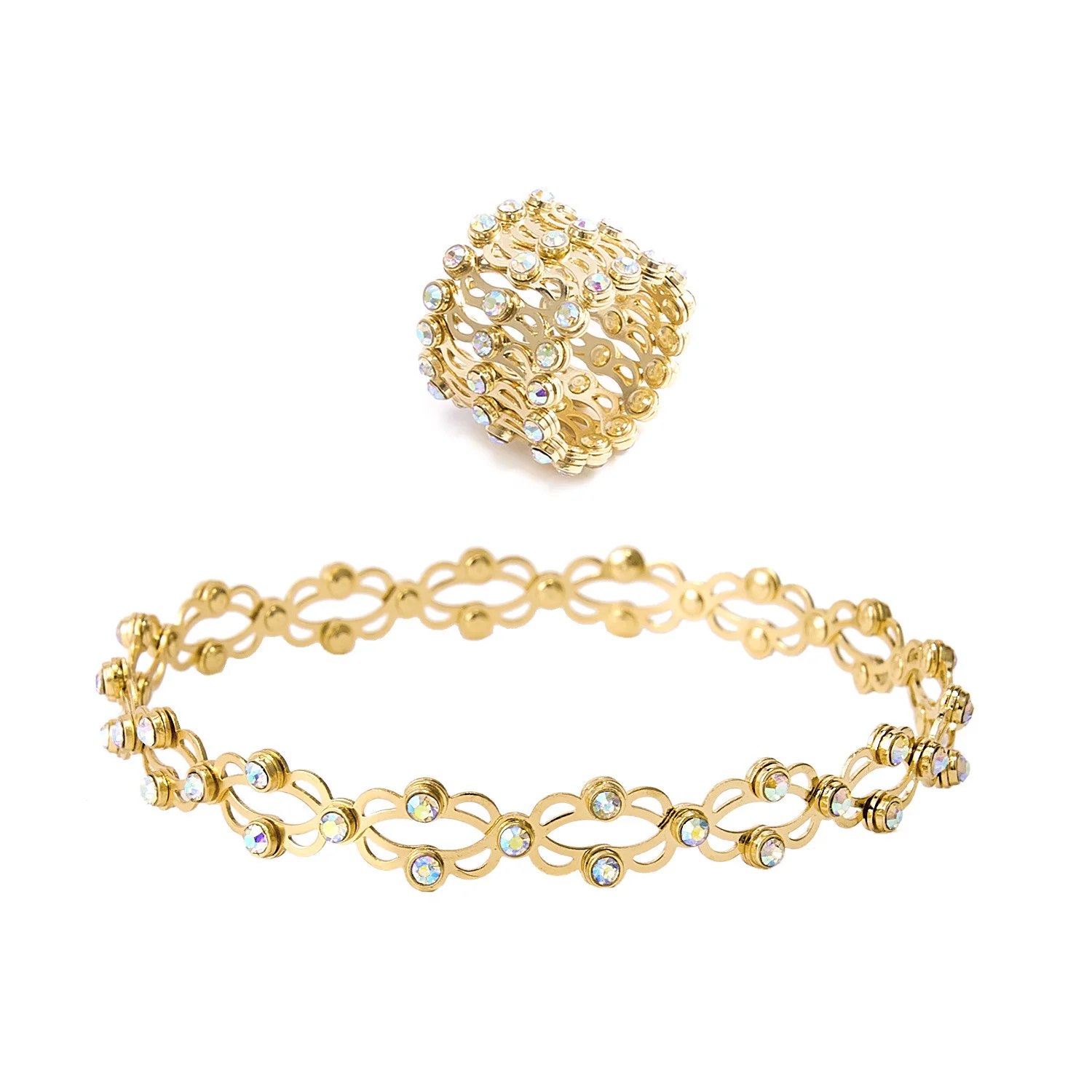 2-in-1 Retractable Ring/Bracelet alternate view - artificial jewelry by Saify Jewelry