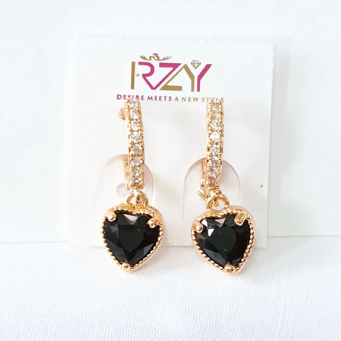 Heart Charm Hoops - Earrings