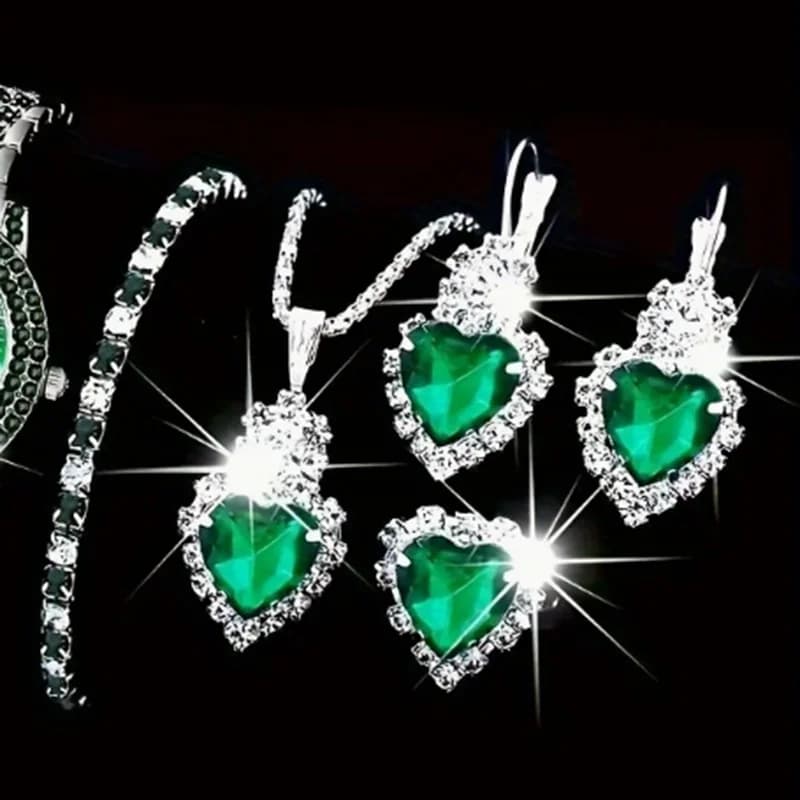 Emerald Heart Jewelry Set - Jewelry Sets