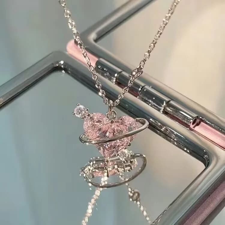 Pink Diamond 'Princess Core' Heart Necklace - Necklaces