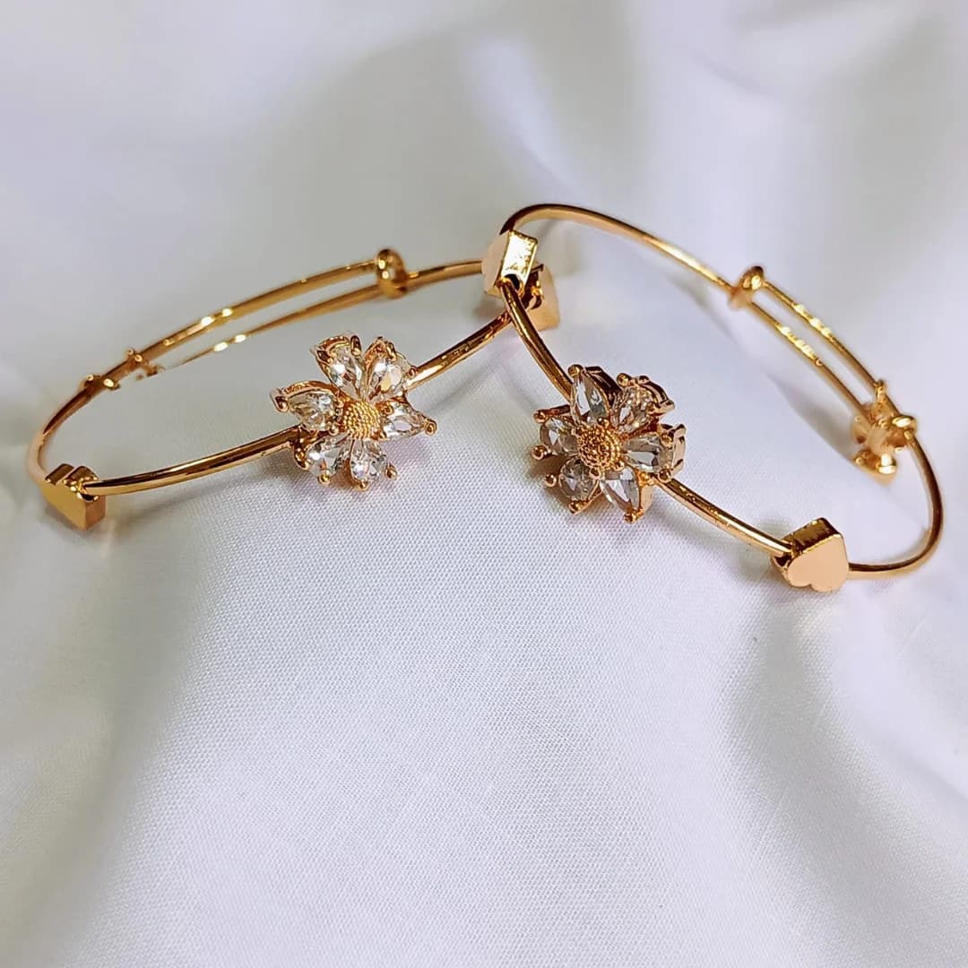 Adjustable Floral Bangles - Bangles
