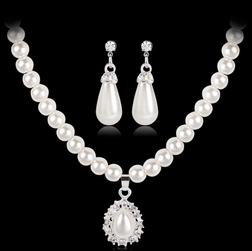 Pearl Choker Wedding Set - Jewelry Sets