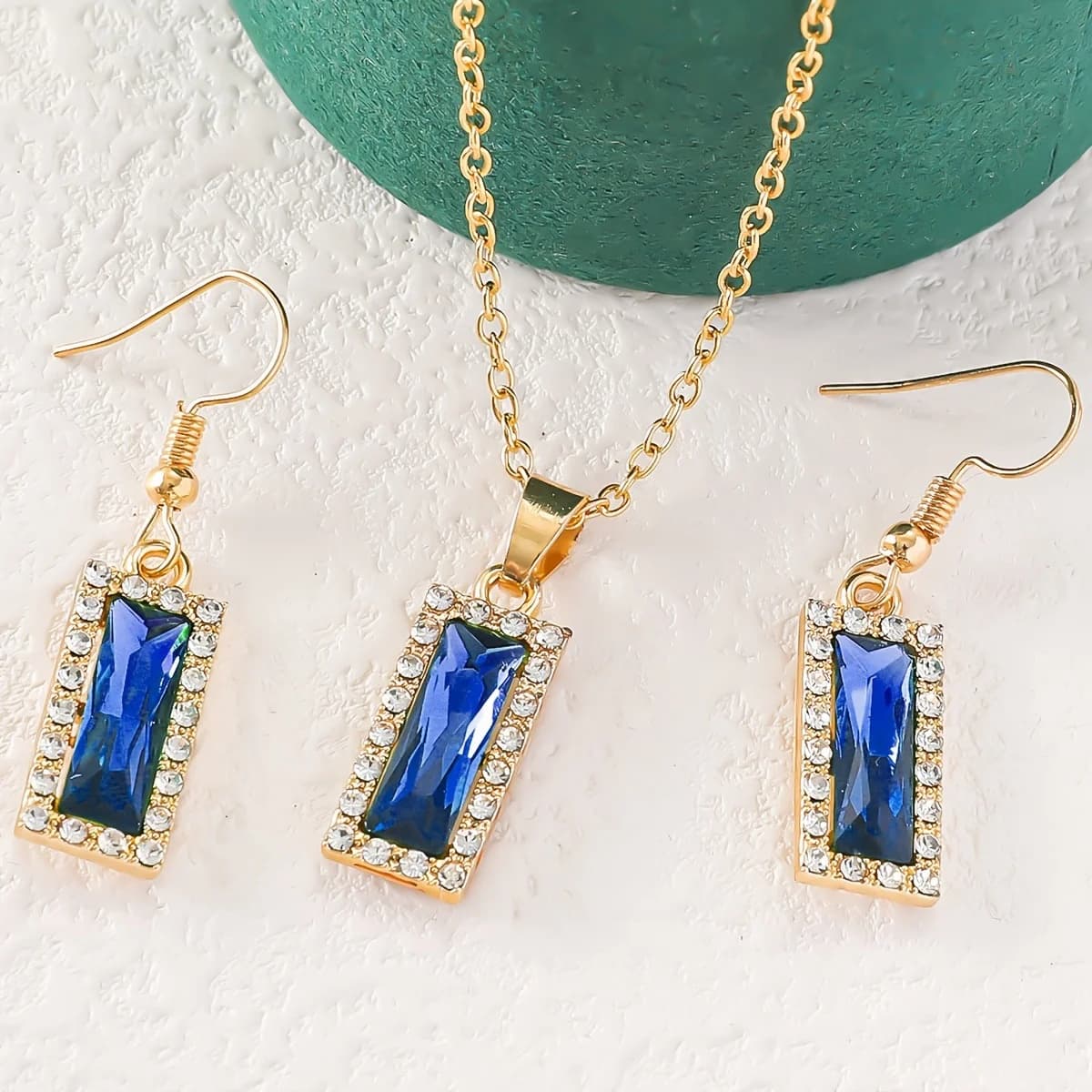 Emerald Cut Halo Set - Jewelry Sets