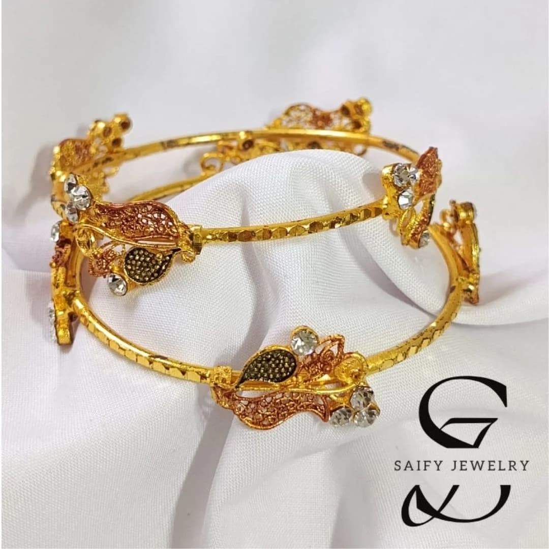 Leaf-Motif Bangles - Bangles