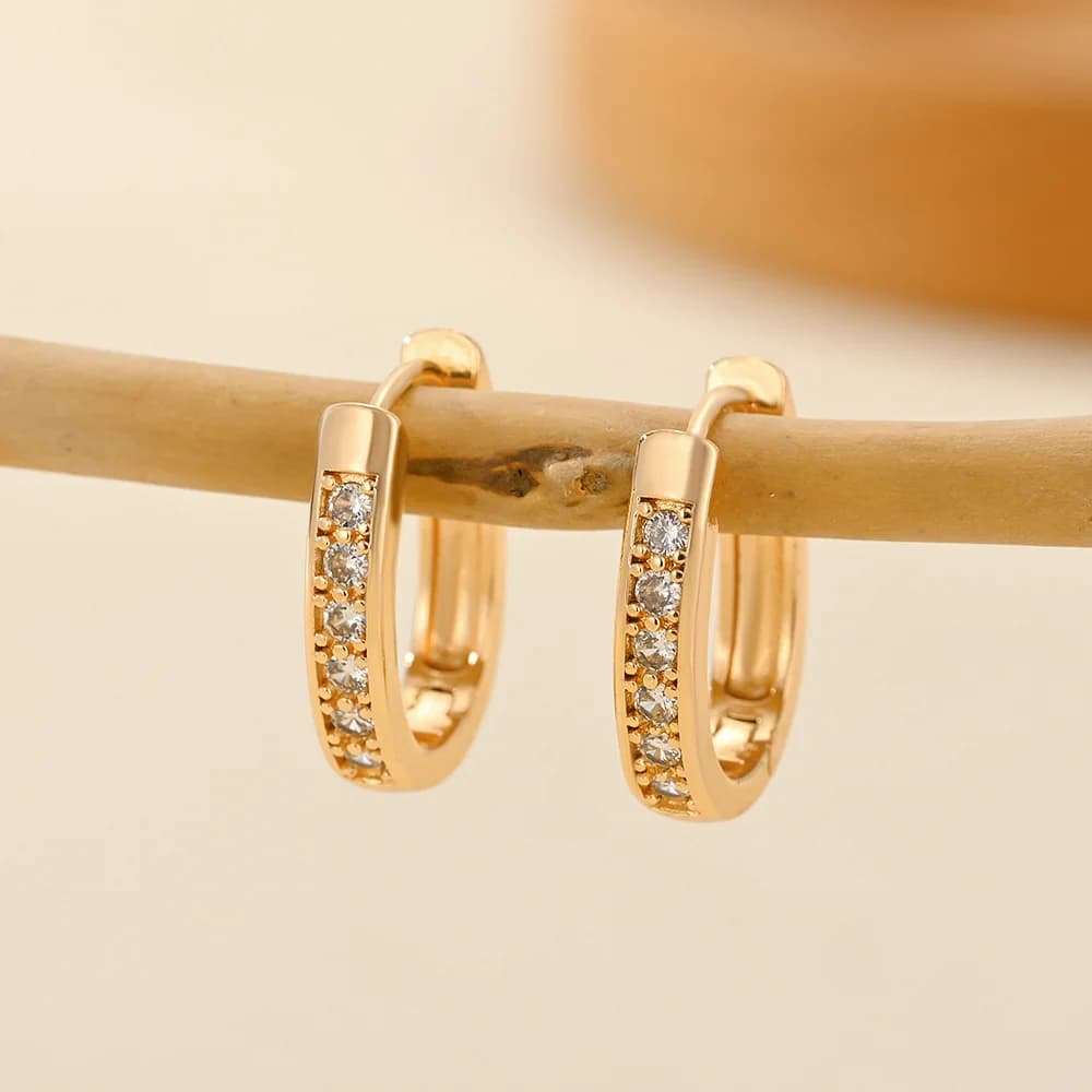 Gold Statement Zircon Drop Earrings - Earrings
