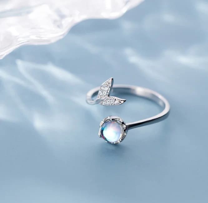 Mermaid Core Moonstone Fishtail Ring - Rings