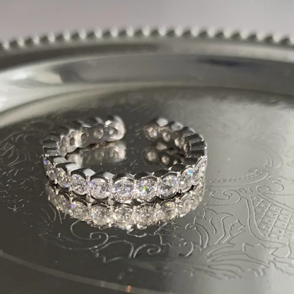 Wide Matte Silver Band (Adjustable) - Rings