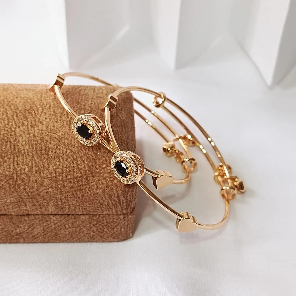 Crimson & Midnight Elegance Bangles - Bangles
